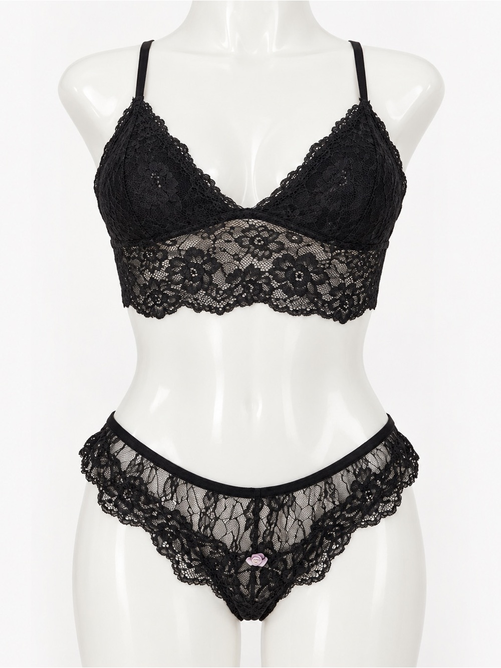 Elegant Moments 2 pieces Lace Short 2 Goth Lingerie OS